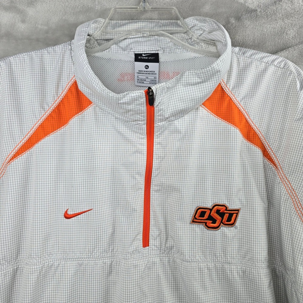 Nike Storm-Fit Oklahoma State OSU Cowboys 1/4 Zip Pullover Jacket Mens XL White